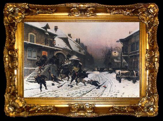 framed  Neuville, Alphonse de The Attack at Dawn, ta009-2